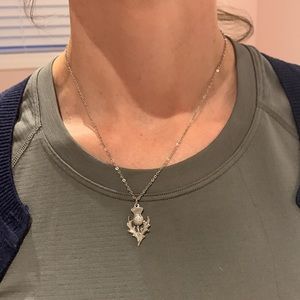 Silver chain with thistle.